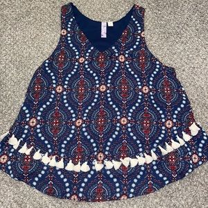 Alya Boho Navy Pattern Tunic Tank Top